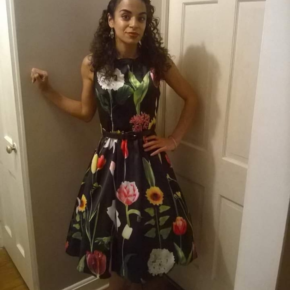 PINUP RETRO FLORAL LINDY BOP PARTY DRESS